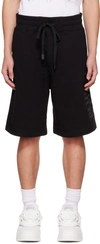 Versace Jeans Couture Logo Emblem Drawstring Shorts In Black