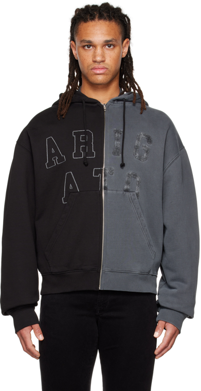 Axel Arigato Black Legend Zip-through Cotton Hoodie In Faded