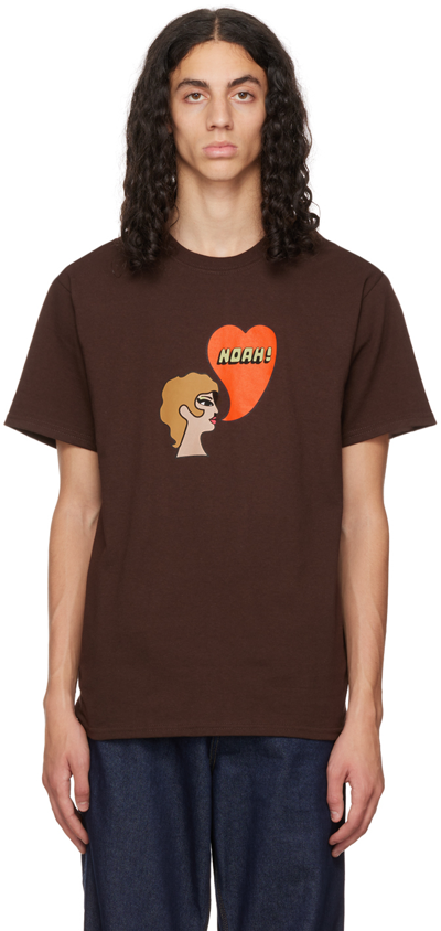 Noah Brown Love Speech T-shirt In Dbw Dark Brown