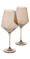 Estelle Colored Glass Stemware Set Of 2 In Smoke