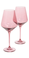 Estelle Colored Glass Stemware Set Of 2 In Rose