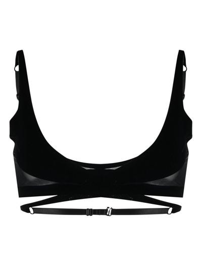 Wolford X Mugler Flock Shaping Bra In Black