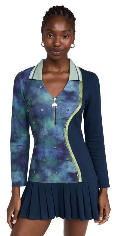 Ahluwalia Shakti Pleated Dress In Blue