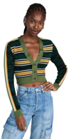 Ahluwalia Augusta Cropped Striped Merino Cardigan