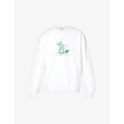 Carhartt Lucky Painter Graphic-print Cotton-blend Sweatshirt In White