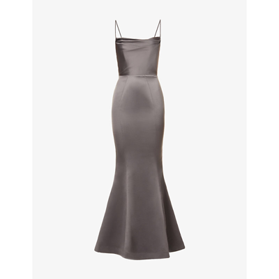 HOUSE OF CB WOMENS HOUSE OF CB VIOLETTE FISHTAIL-HEM WOVEN MAXI DRESS,58863207