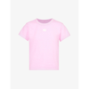 Alexander Wang Essential Brand-print Cotton T-shirt In Pink Glo