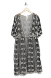 Shop Forgotten Grace Embroidered Mesh Duster In Black/ White