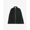 Ports 1961 Shawl-neck Ribbed-trim Wool Cape In Dark Green