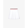 Miu Miu Stripe-waist Pleated Mini Skirt In Bianco