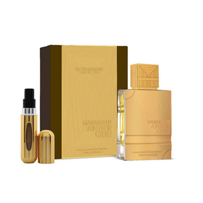 Al Haramain Unisex Amber Oud Gold Edition Extreme Pure Perfume Gift Set Fragrances 6291106813074 In Amber / Gold