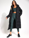 Girlfriend Collective Long Nylon Puffer Jacket In Black