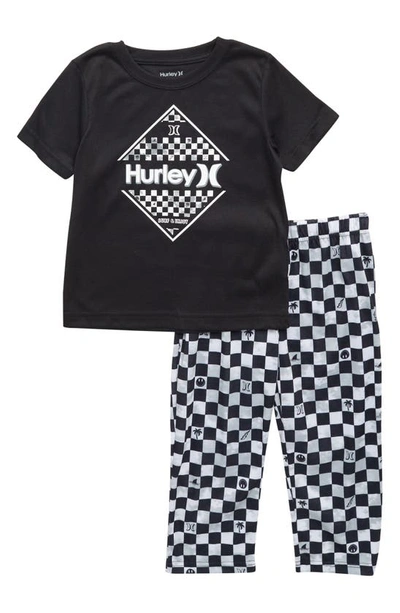 Hurley Kid's Two Piece Sleepwear Set In Black