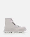 Alexander Mcqueen Leather Tread Slick High-top Sneakers In White