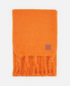 Loewe Womens Orange Logo-embossed Mohair Scarf In Orange