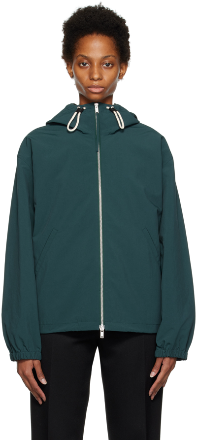 Jil Sander Green Packable Jacket In 301 Dark Green