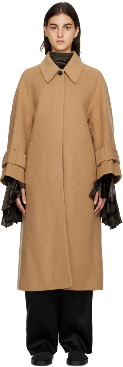 Khaite Beige The Phelton Single-breasted Coat In Brown