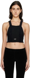 Jacquemus Le Haut Neve Wool Blend Crop Top In 990 Black