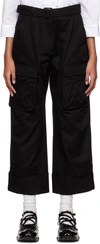 SIMONE ROCHA BLACK WIDE LEG TROUSERS