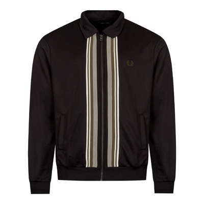 Fred Perry Knit Insert Track Jacket In Black