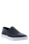 Robert Graham Men's Erosion Woven Leather Low-top Sneakers In Navy