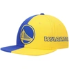 MITCHELL & NESS MITCHELL & NESS ROYAL/GOLD GOLDEN STATE WARRIORS TEAM HALF AND HALF SNAPBACK HAT