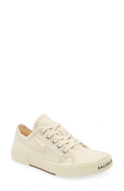 Balenciaga Paris Brand-print Canvas Low-top Trainers In Neutral