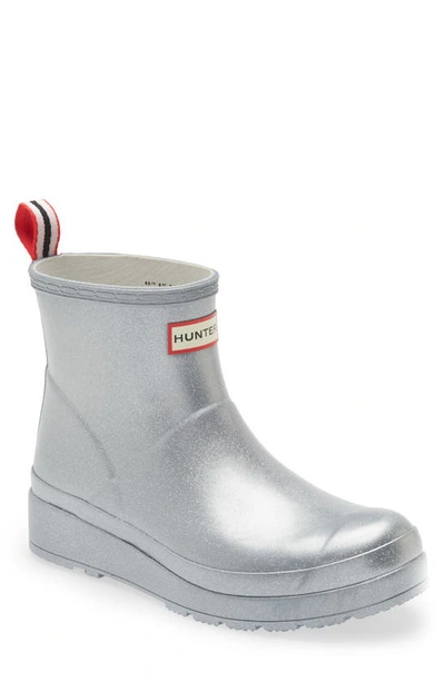 Hunter Cosmic Play Rain Bootie In Silver