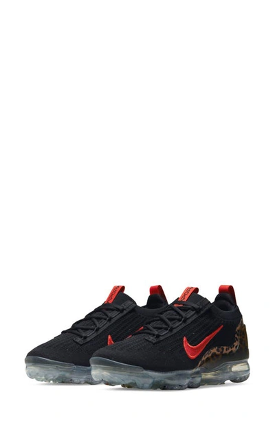 Nike Air Vapormax 2021 Fk Sneaker In Black/ Habanero Red/ Praline