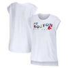 WEAR BY ERIN ANDREWS WEAR BY ERIN ANDREWS WHITE BOSTON RED SOX GREETINGS FROM T-SHIRT