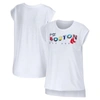 Wear By Erin Andrews White Boston Red Sox Greetings From T-shirt In White