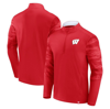 Fanatics Branded Red/white Wisconsin Badgers Ringer Quarter-zip Top In Red