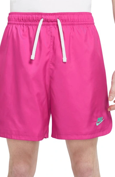 Nike Men's  Sportswear Sport Essentials Woven Lined Flow Shorts In Active Pink/light Menta