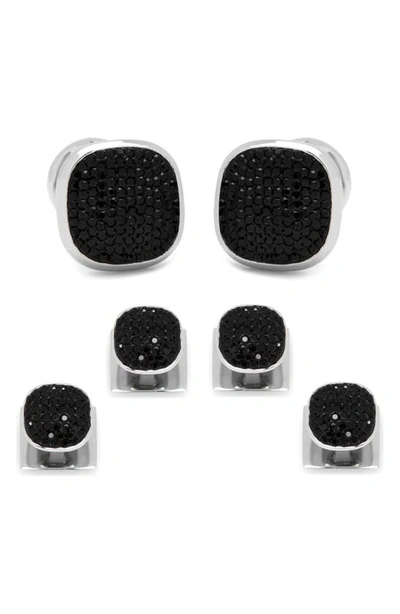 Cufflinks, Inc Black Pave Crystal Shirt Studs & Cuff Links