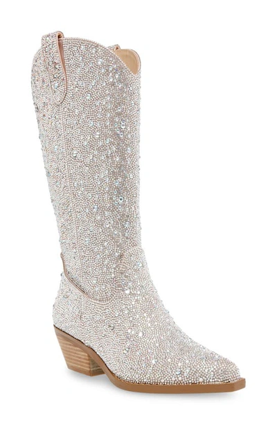 Betsey Johnson Dalas Embellished Western Boot In Rhinestone