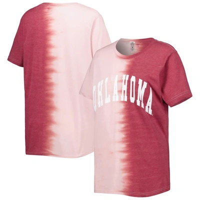 GAMEDAY COUTURE GAMEDAY COUTURE CRIMSON OKLAHOMA SOONERS FIND YOUR GROOVE SPLIT-DYE T-SHIRT