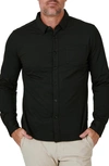 7 Diamonds Solid Black Button-up Shirt