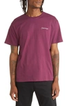 Saturdays Surf Nyc Embroidered Logo T-shirt In Grape Wine