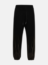 Vision Of Super Black Sweatpants For Boy With Flames In Black