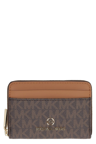 Michael Michael Kors Jet Set Zip-around Wallet In Brown