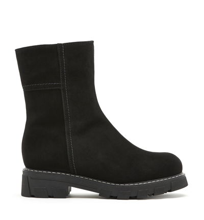 La Canadienne Autumn Shearling Lined Suede Bootie In Black