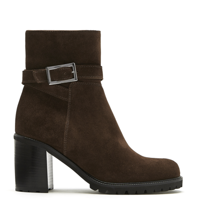 La Canadienne Patrick Suede Bootie In Brunette ModeSens