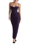 House Of Cb Charmaine Corset Dress In Night Shade