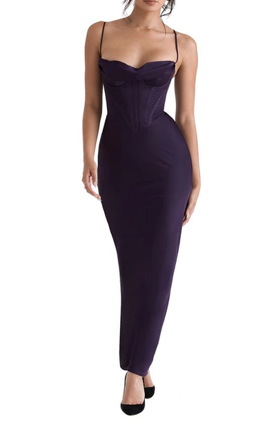 House Of Cb Charmaine Corset Dress In Night Shade