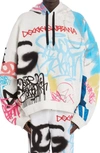 DOLCE & GABBANA OVERSIZE GRAFFITI PRINT HOODIE