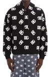 Dolce & Gabbana All-over Logo-print Cotton Hoodie In Dg Bianco Fdo.nero