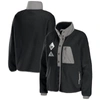 Wear By Erin Andrews Women's  Black Las Vegas Raiders Polar Fleece Raglan Full-snap Jacket In Black