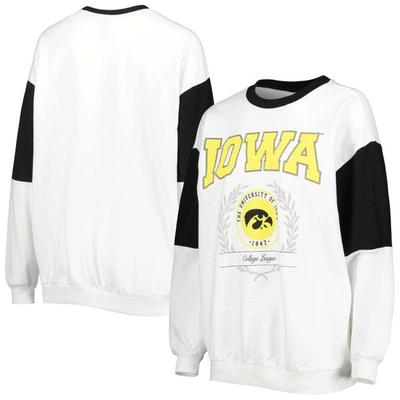 GAMEDAY COUTURE GAMEDAY COUTURE WHITE IOWA HAWKEYES IT'S A VIBE DOLMAN PULLOVER SWEATSHIRT