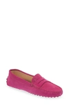 Tod's Gommino Suede Loafers In Festival Fuchsia