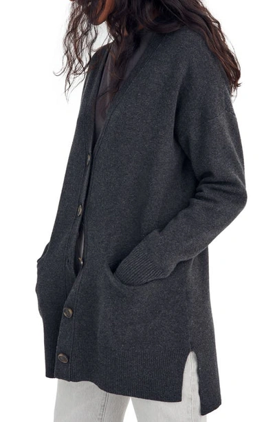 Madewell Miller Cardigan In Hthr Charcoal